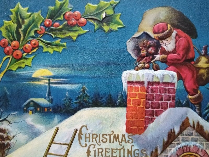 Vintage Santa Claus Christmas Postcard Santway Series 101 Embossed Erie Pa 1910