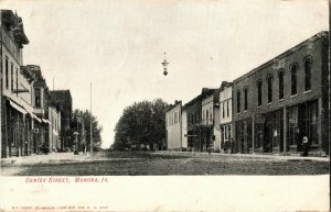 View Looking Up Center Street, Monona IL c1907 Vintage Postcard H45