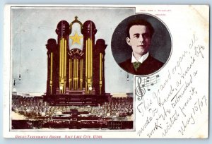 Great Tabernacle Organ Salt Lake City Utah UT John Mc Clellan Organist Postcard
