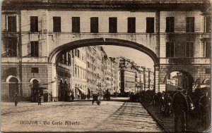 Vtg Genova Italy Via Carlo Alberto Vista Stradale Genoa 1910s Postcard