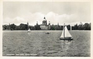 Sailing boats navigation themed postcard Germany Hannover Maschsee  sailboat