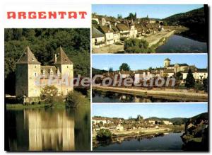 Postcard Modern Argentat Chateau Gibanel Old Houses On The Dordogne