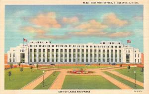MINNEAPOLIS, MN Minnesota    NEW POST OFFICE     c1940's Curteich Linen Postcard