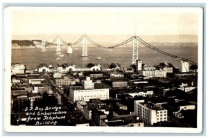 c1930's Bay Bridge Telephone Bldg Piggott San Francisco CA RPPC Photo Postcard