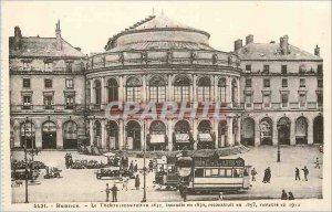 Postcard Old Rennes Theater (built in 1830 fire in 1830 rebuilt in 1857 Resto...