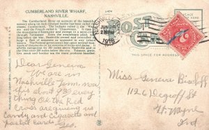 Vintage Postcard 1918 Cumberland River Wharf Rock Rimmed Nashville Tennessee TN