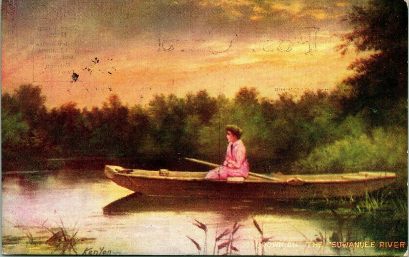 Vtg Postcard 1910s Georgia - Down on the Suwanee River Signed Kenyon