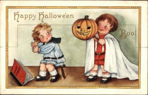 Halloween Kids Ghost Costume Fold-Back Novelty Whitney c1915 Postcard