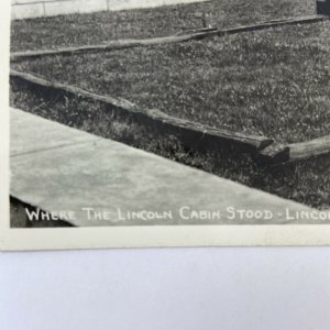 RPPC Abraham Lincoln Cabin Site State Park Indiana US President Civil Postcard