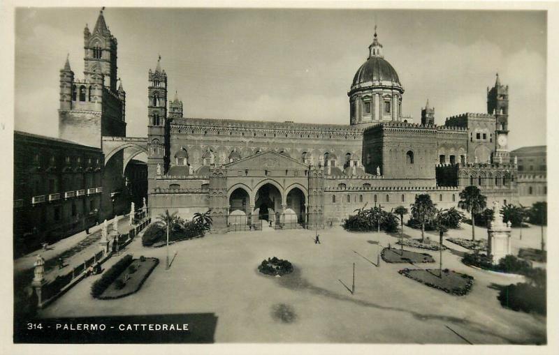 RPPC Italy Cartolina d'epoca Palermo 1930s - Cattedrale Cathedral