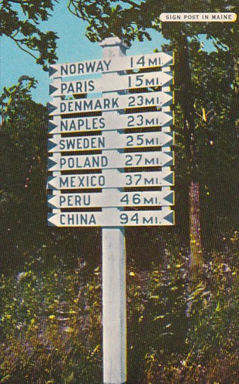 Signpost In Maine