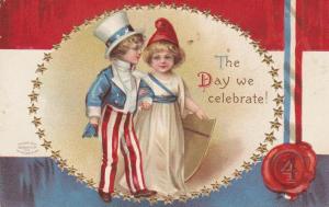 Patriotic Children - July Fourth Greetings - DB             