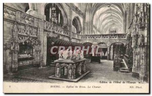 Old Postcard Brou Church Choir Figure