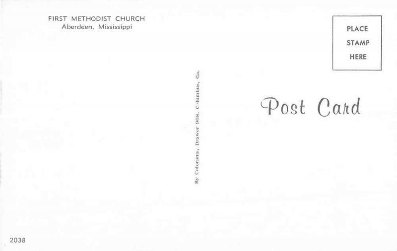 Aberdeen Mississippi First Methodist Church Vintage Postcard K105764