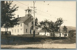 ROCKPORT ME HOBOKEN SQUARE RAILWAY TRACKS ANTIQUE REAL PHOTO POSTCARD RPPC