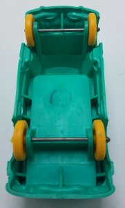 Vintage Auburn Rubber Co 5 1/2 Toy Truck Green w Yellow Wheels