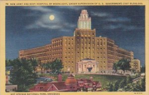 Arkansas Hot Springs New Army amd Navy Hospital By Moonlight Curteich