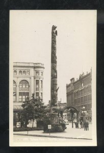 RPPC SEATTLE WASHINGTON DOWNTOWN INDIIAN TOTEM REAL PHOTO POSTCARD