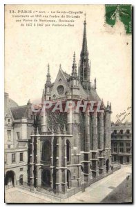 Old Postcard Paris 1, stopping the Sainte Chapelle built in 1245 on the order...