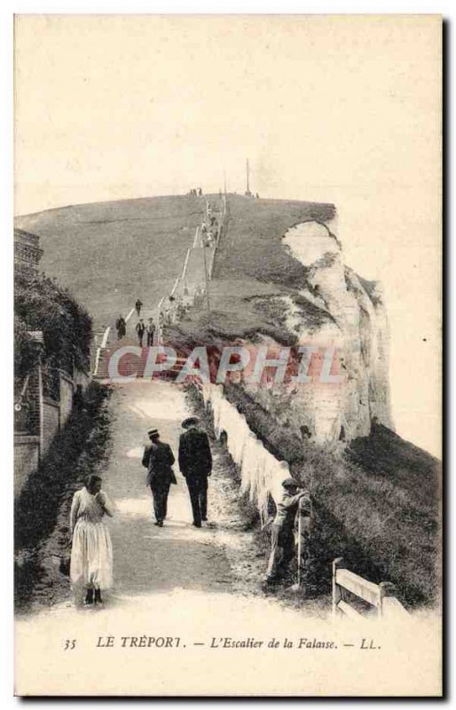 Old Postcard Treport L & # 39Escalier the Cliff