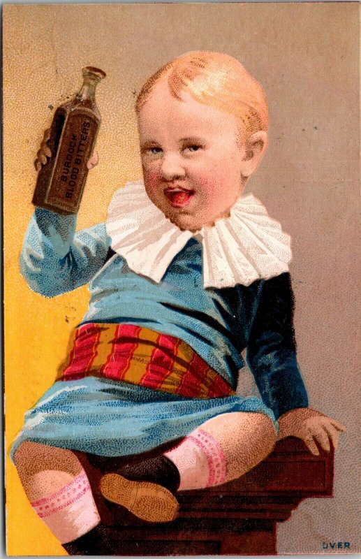 Burdock Blood Bitters Williams Drug Store Happy Baby Boy Victorian Trade Card