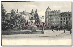 Old Postcard Nancy Statue and Place Thiers