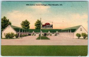 WEST MEMPHIS, Arkansas  AR  Roadside  20th CENTURY TOURIST COTTAGES  Postcard