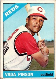 1966 Topps Baseball Card Vada Pinson Cincinnati Reds sk2007