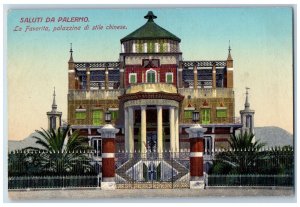 Sicily Italy Postcard Greetings from Palermo Chinese Style Building c1910