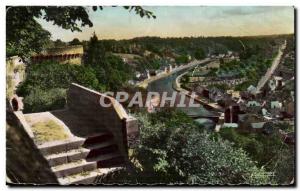 Dinan Old Postcard The valley of the Rance view of the English garden