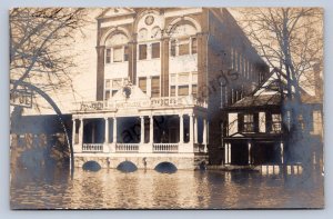 J87/ Marietta Ohio RPPC Postcard c1908 Flood Disaster Elks Lodge Home 590