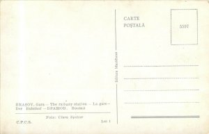 Romania Brasov gara railway station postcard