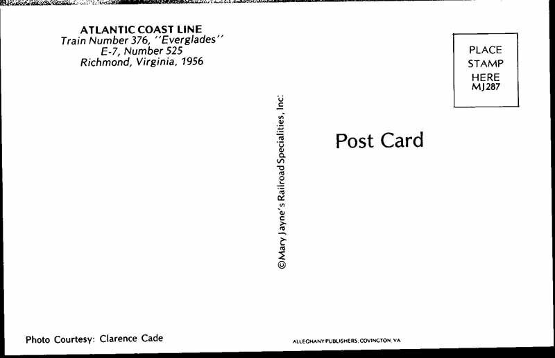 Postcard TRAIN SCENE Richmond Virginia VA AK3049