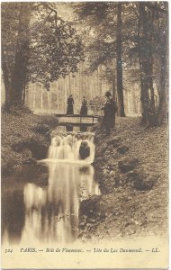 Bois de Vincennes Woods in Paris France Park Man & Two Ladies