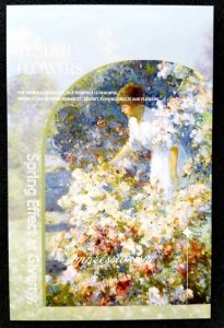 [AG] P671 Romantic Classic Oil Painting Garden Flower Flora Women (postcard *New