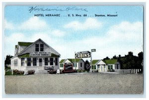 1950 Hotel Meramec US Highway 44 Stanton Missouri MO Cancel Postcard 