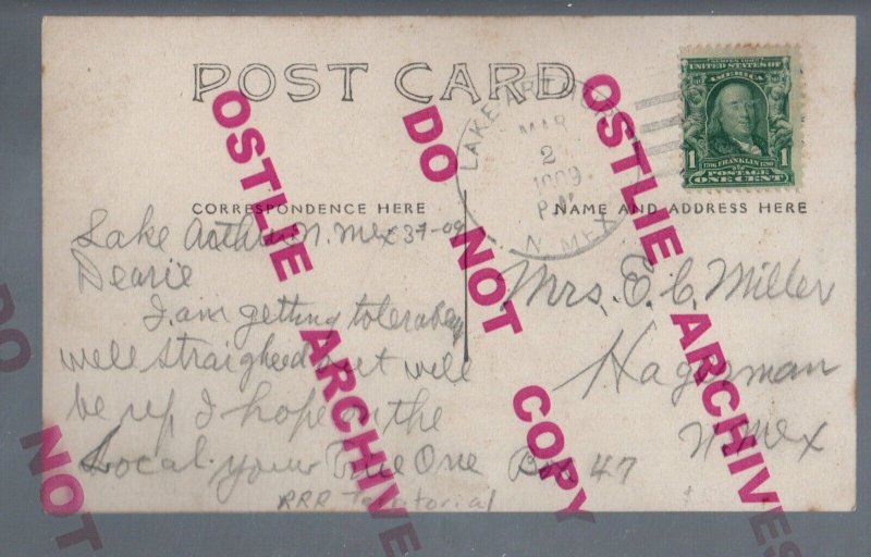 Lake Arthur NEW MEXICO RPPC 1909 MAIN STREET nr Artesia Roswell
