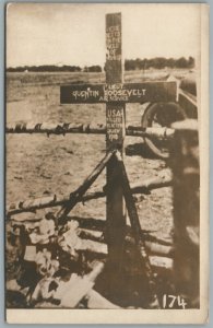 WWI ERA 1918 US AIR SERVICE OFFICER'S GRAVE ANTIQUE REAL PHOTO POSTCARD RPPC