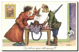 Old Postcard Fantasy Humor Hunting Game Hunter d & # 39or Dog