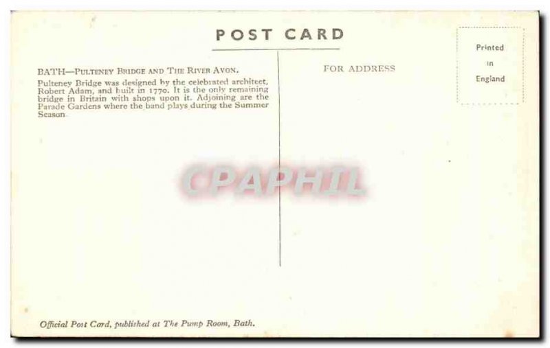 Postcard Old Bath Pulteney Bridge