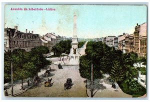 1919 Avenue From The Liberty Lisbon Portugal Posted Sailor Mail Postcard