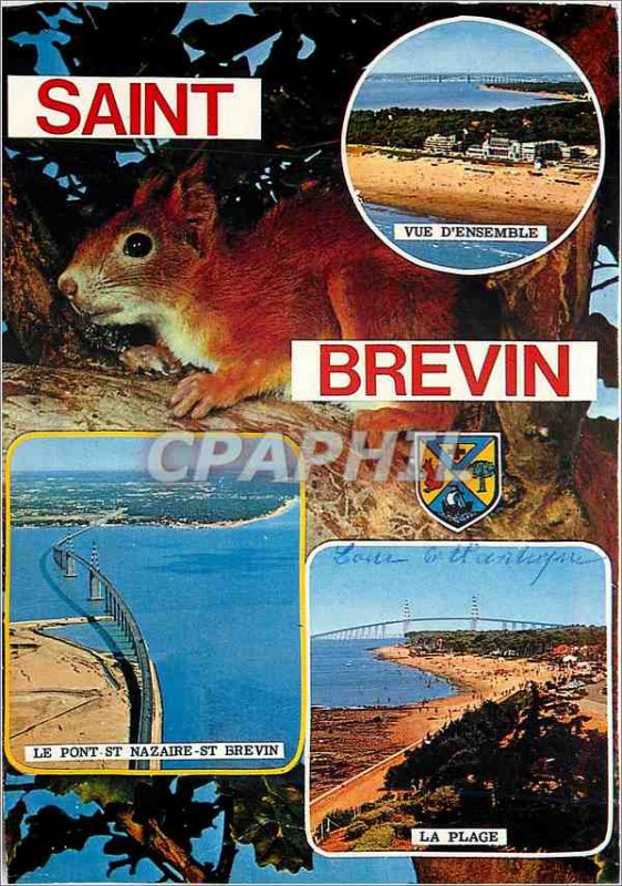 Postcard Modern Saint Brevin Squirrel Bridge St Nazaire St Brevin beach