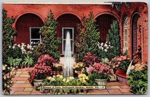 Vtg Mobile Alabama AL Glimpse of Patio Fountain Bellingrath Gardens Postcard