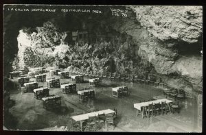 La Gruta Restaurant, Teotihuacan, Mexico. Real Photo Postcard. 1948 with message