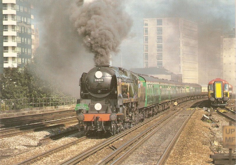 Bodmin train No. 34016 built for British Rails Modern English photo postcard