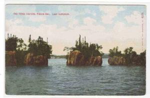 Three Sisters Islands Pigeon Bay Lake Superior Wisconsin postcard