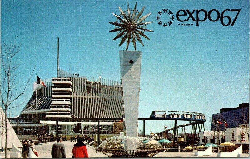 Pavilion France Tradition Invention Expo67 Montreal Canada Railway VTG Postcard 