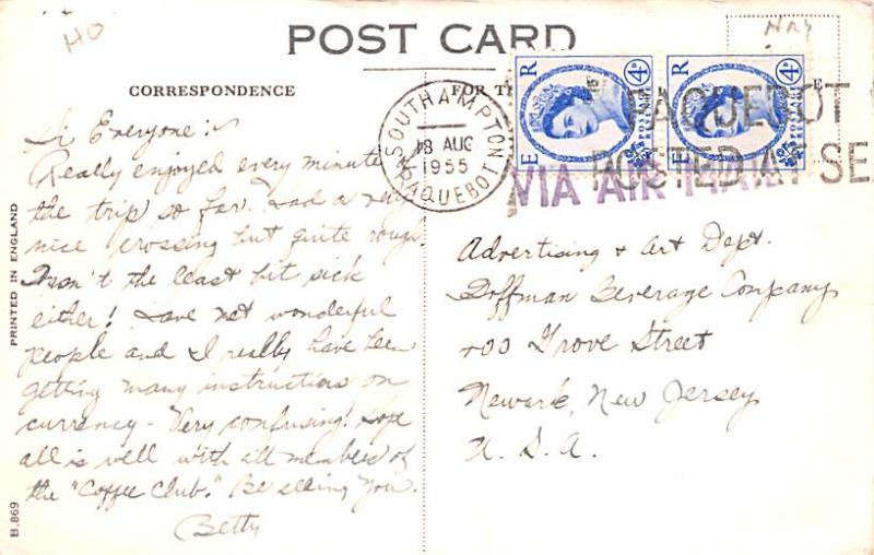 Cunard RMS Mauretania Ship 1955 