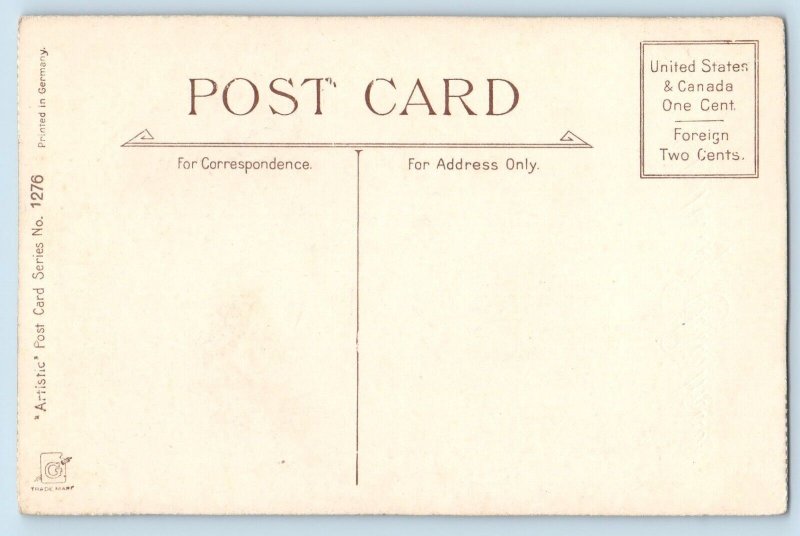 Artist Signed Postcard Christmas Cute Babies Ringing Bells c1910's Antique