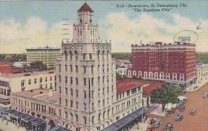 Florida St Petersburg Downtown Business District 1954 Curteich